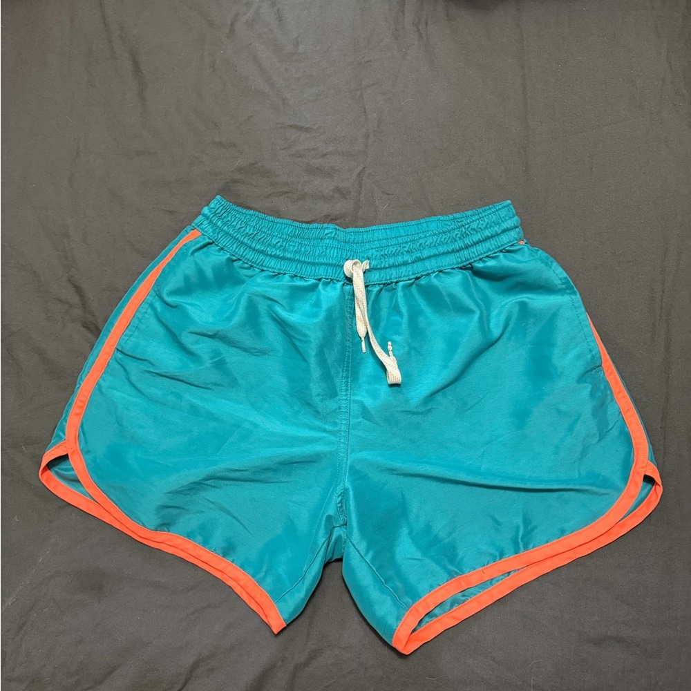 Chubbies Teal and Orange Swim Trunks